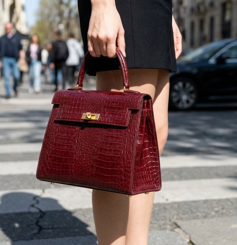 Bolso efecto cocodrilo