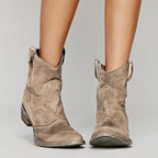Botines vaqueros vintage de mujer con punta afilada - Zenvora
