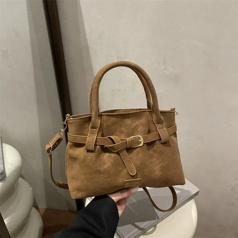 Bolso bandolera de ante liso