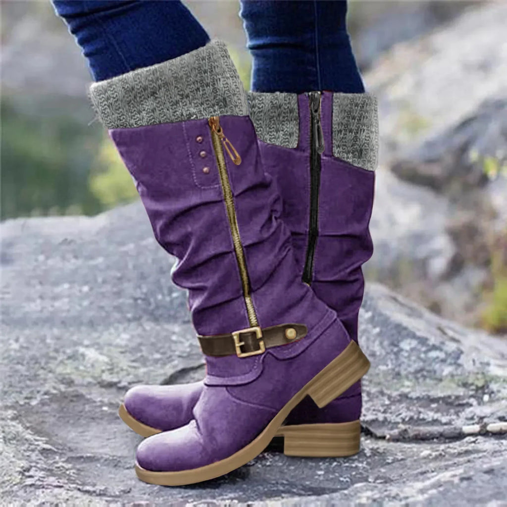 Botas altas vintage de mujer con punta redonda - vista 4