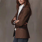 Chaqueta de lana con cuello sastre en color contraste - vista 4