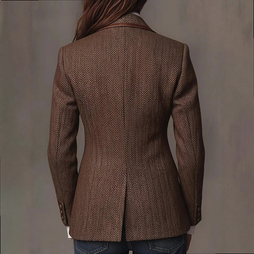Chaqueta de lana con cuello sastre en color contraste - vista 2