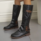 Botas altas de mujer hasta la rodilla con hebillas - Zenvora