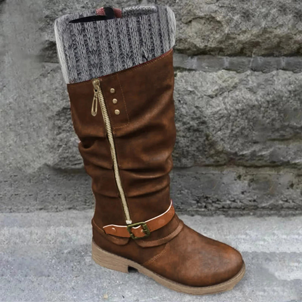 Botas altas vintage de mujer con punta redonda - vista 2