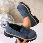Mocasines de mujer con suela gruesa y punta redonda - Zenvora