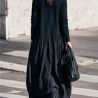 Vestido largo holgado de cuello alto y manga larga - vista 2