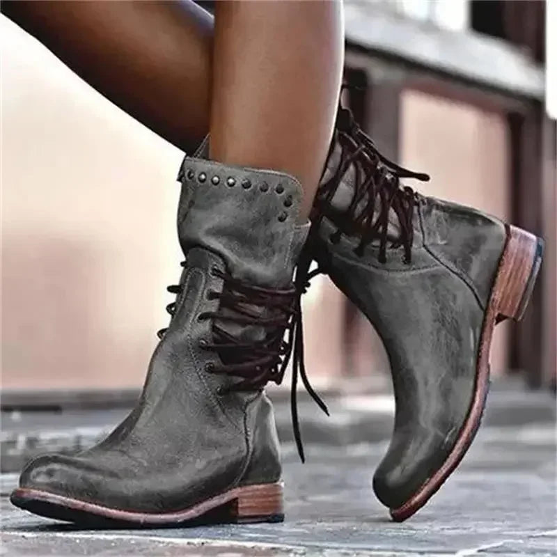 Botines moteros retro de estilo biker - vista 5