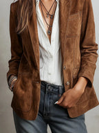 Chaqueta de mujer efecto ante de estilo retro - vista 5