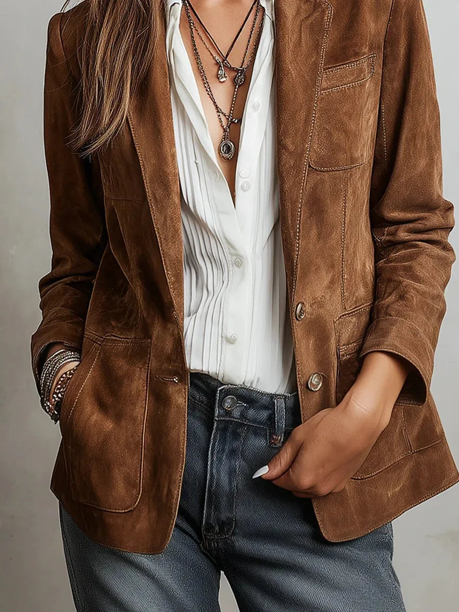 Chaqueta de mujer efecto ante de estilo retro - vista 5