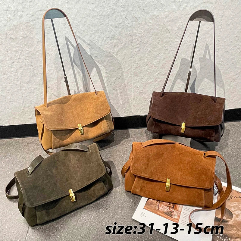 Bolso bandolera vintage de ante
