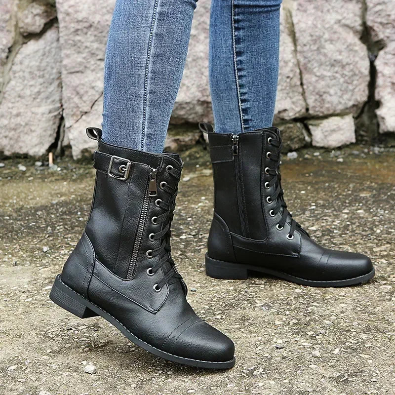 Botines de cordones con tacón cuadrado - vista 5