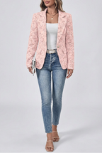 Blazer corto de mujer con estampado jacquard de lirios - vista 3