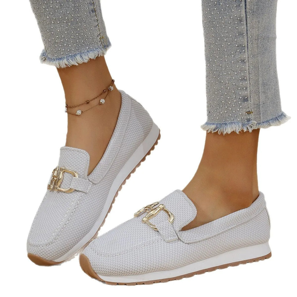 Mocasines casuales de lona con hebilla metálica - vista 4