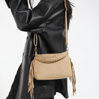 Bolso mini de ante con borlas
