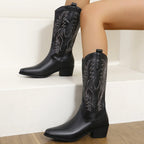 Botas camperas de mujer de media caña con tacón ancho - vista 3