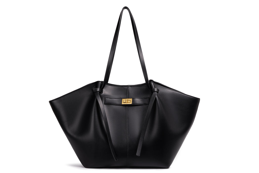 Bolso tote con cierre dorado