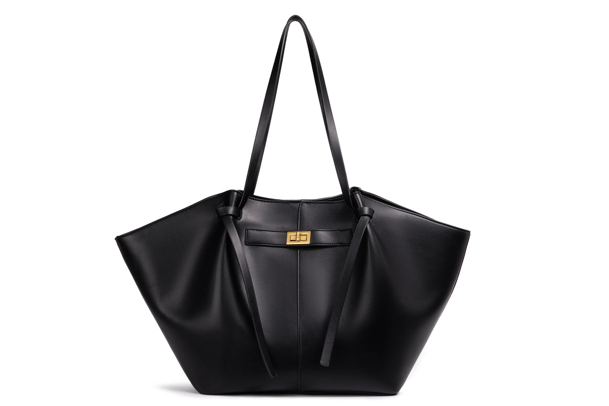 Bolso tote con cierre dorado