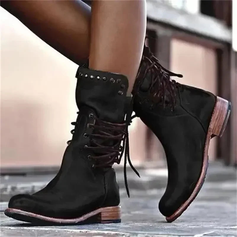 Botines moteros retro de estilo biker - vista 6