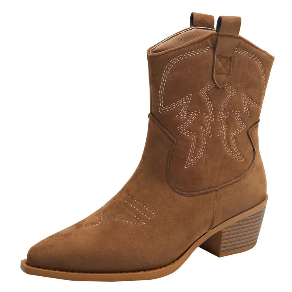 Botines bordados estilo western con punta afilada - vista 5