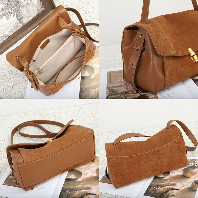 Bolso bandolera vintage de ante