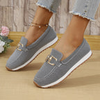 Mocasines casuales de lona con hebilla metálica - Zenvora