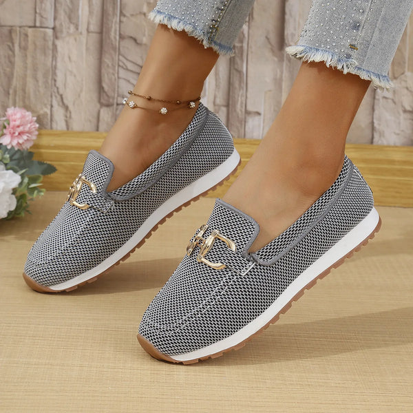 Mocasines casuales de lona con hebilla metálica - Zenvora
