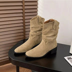 Botas camperas de ante de media caña con boca en V - Zenvora