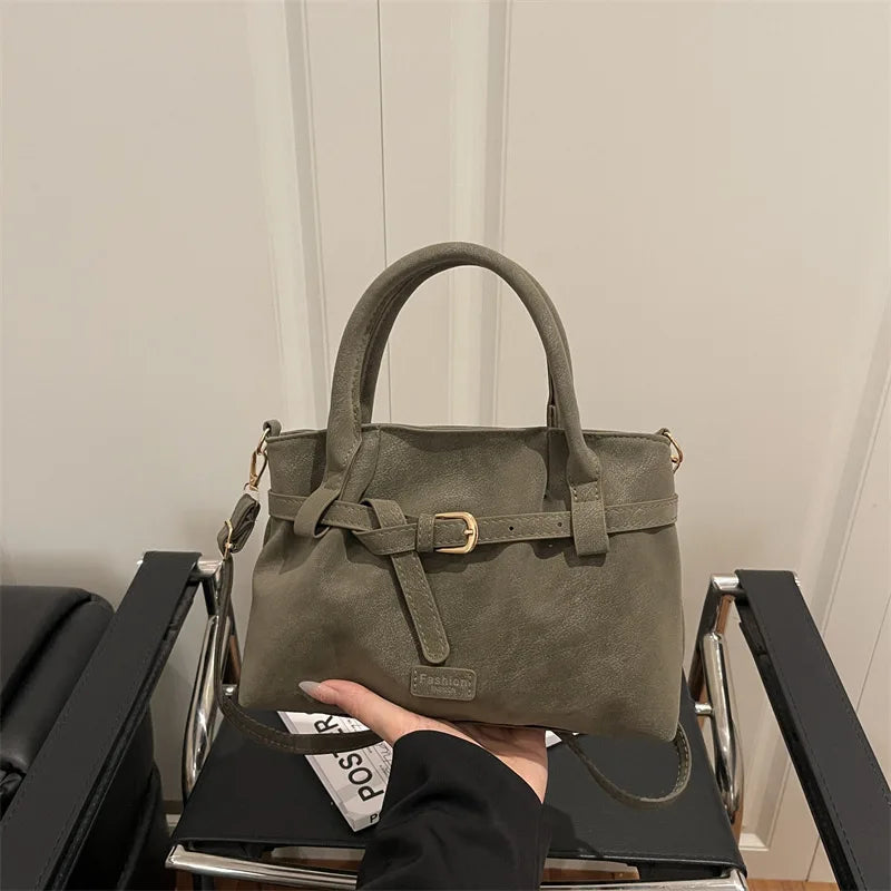 Bolso bandolera de ante liso