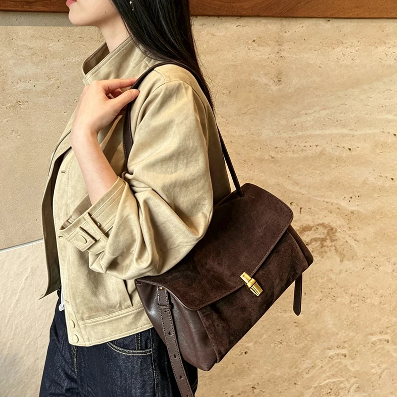 Bolso bandolera vintage de ante