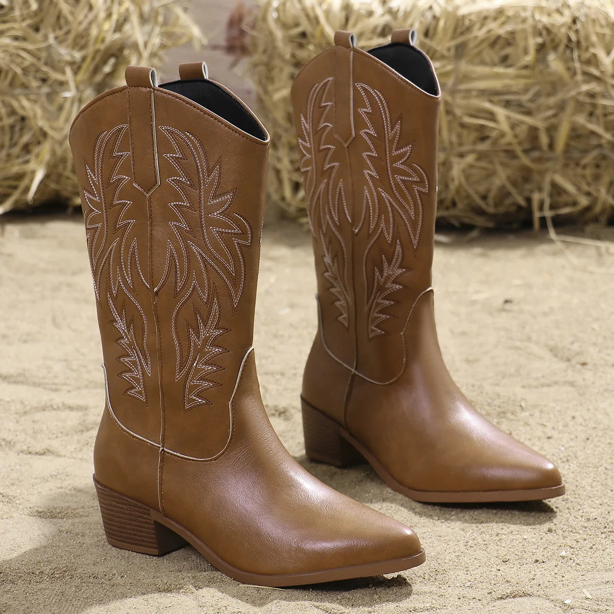 Botas camperas de mujer de media caña con tacón ancho - vista 5
