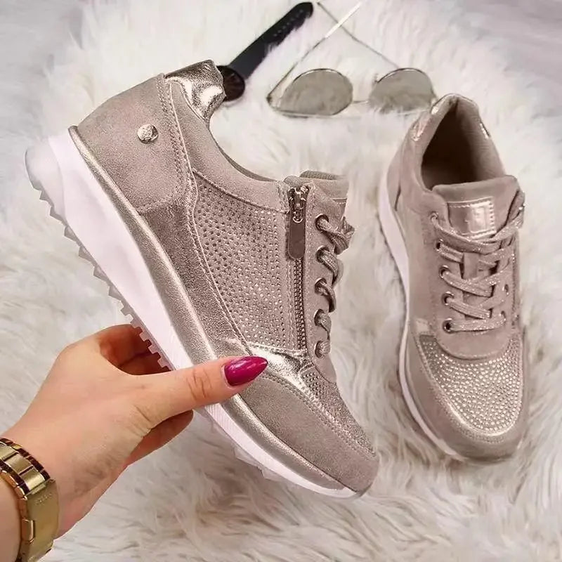 Zapatillas de mujer con plataforma y cordones - vista 2