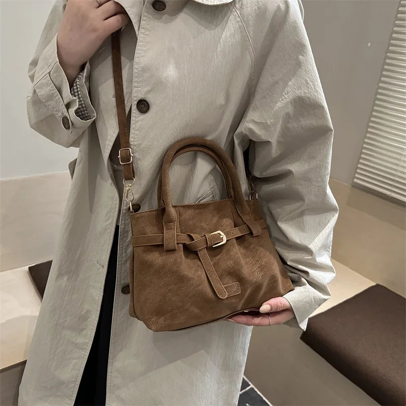 Bolso bandolera de ante liso