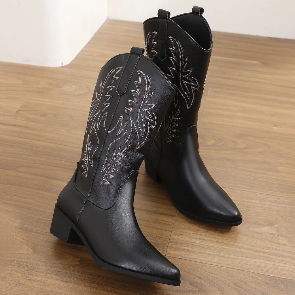 Botas camperas de mujer de media caña con tacón ancho - vista 7