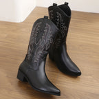 Botas camperas de mujer de media caña con tacón ancho - vista 7
