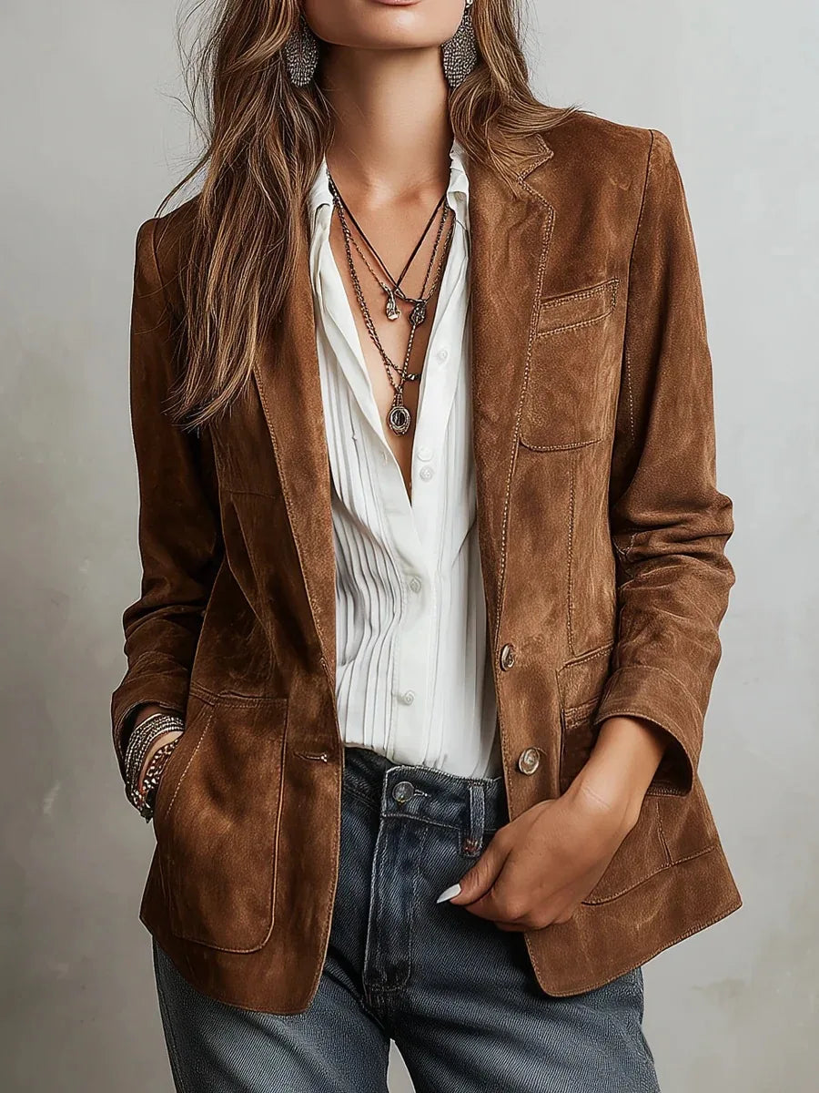 Chaqueta de mujer efecto ante de estilo retro - vista 6