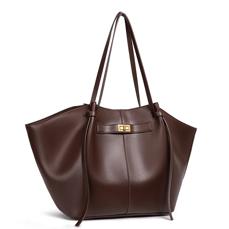 Bolso tote con cierre dorado