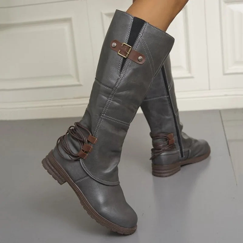 Botas altas de mujer hasta la rodilla con hebillas - vista 3