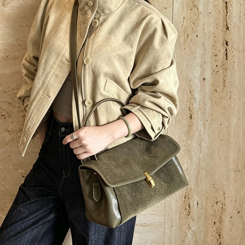 Bolso bandolera vintage de ante