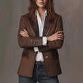 Chaqueta de lana con cuello sastre en color contraste - vista 7