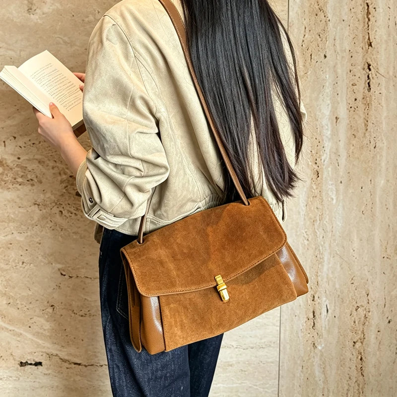 Bolso bandolera vintage de ante