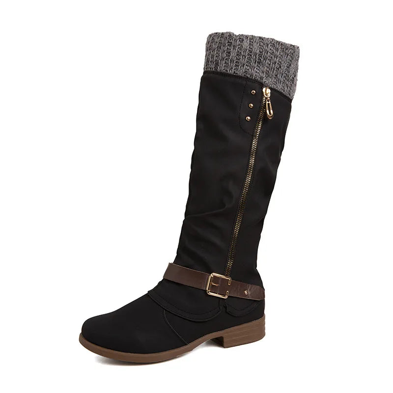 Botas altas vintage de mujer con punta redonda - vista 5